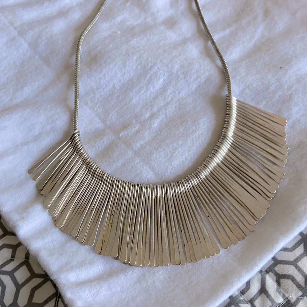 Stella & Dot silver statement necklace